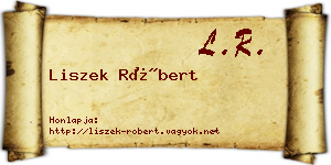 Liszek Róbert névjegykártya
