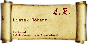 Liszek Róbert névjegykártya
