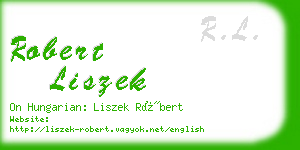 robert liszek business card